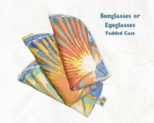 Padded glasses case with seashell design oversized